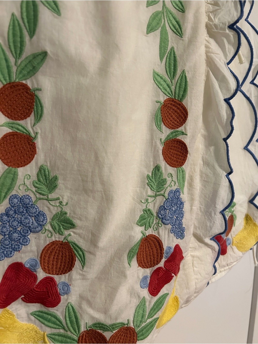FARM Rio White Mini Dress with Red, Yellow & Green Floral Embroidery - Picture 6 of 10